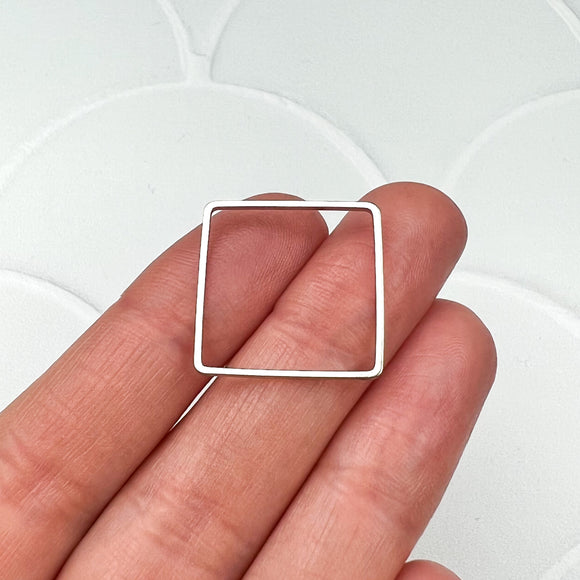 20mm Silver Plated Square Charms