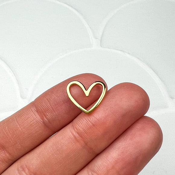 18K Gold Plated Heart Charms