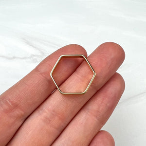 20mm 18K Gold Plated Hexagon Charms