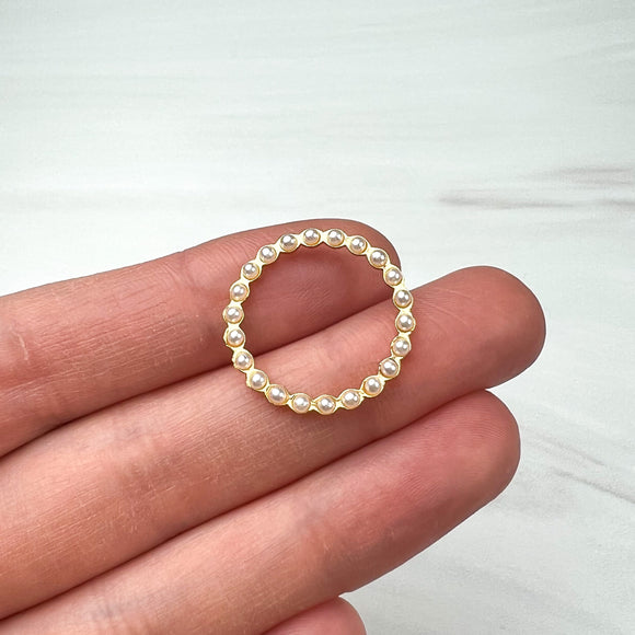 18K Gold Plated Imitation Pearl Linking Rings