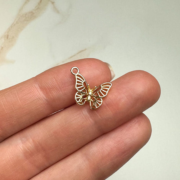 18K Gold Plated Monarch Butterfly Charms