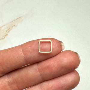 8mm 24K Gold Plated Square Charms