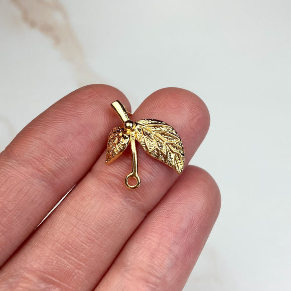 18K Gold Plated Leaf Earring Posts