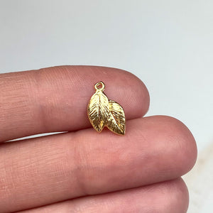 18K Gold Plated Leaf Bunch Charms