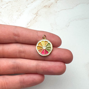 18K Gold Plated Colorful Citrus Charms