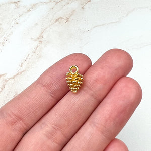 18K Gold Plated Pinecone Charms