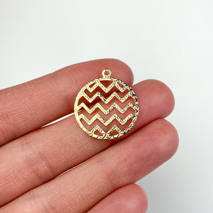 18K Gold Plated Chevron Ornament Charms