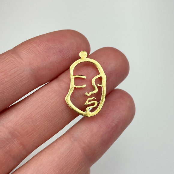 Gold Plated Abstract Face Studs