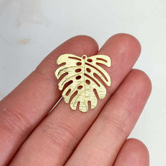 Gold Plated Monstera Charms