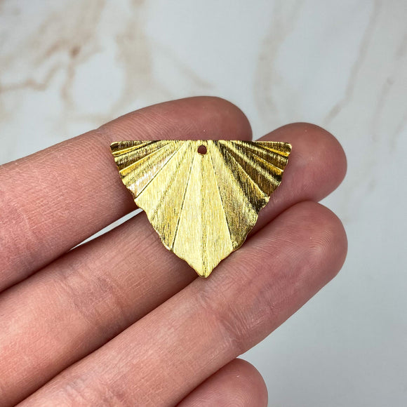 Gold Plated Crinkled Triangle Charms