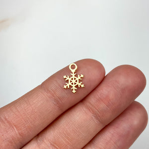 18K Gold Plated Mini Snowflake Charms