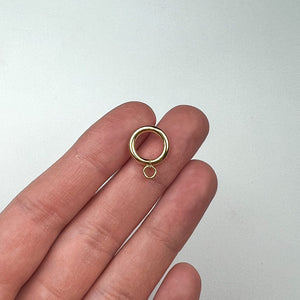 24K Gold Plated Stainless Steel Open Circle Earring Posts