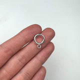 925 Sterling Silver Plated Stainless Steel Open Circle Earring Posts