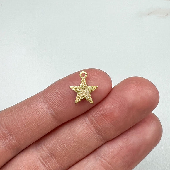 24K Gold Plated Sparkly Star Charms