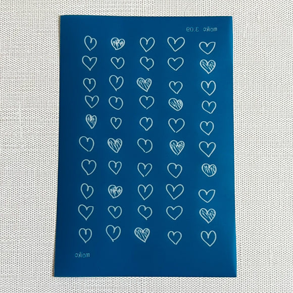 Doodle Hearts Silk Screen