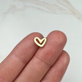 7.5 x 9mm 18K Gold Plated Heart Studs