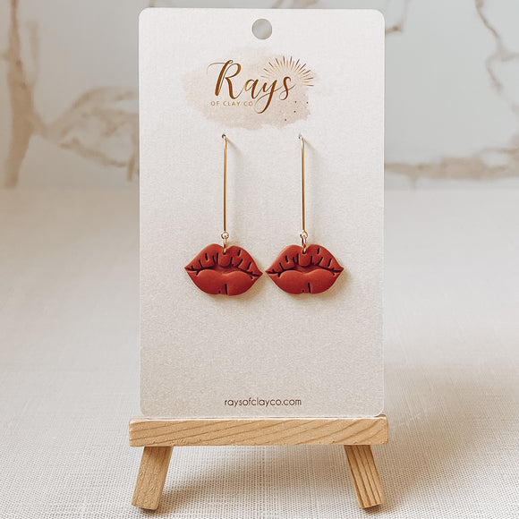 Red Lips Dangle Earrings