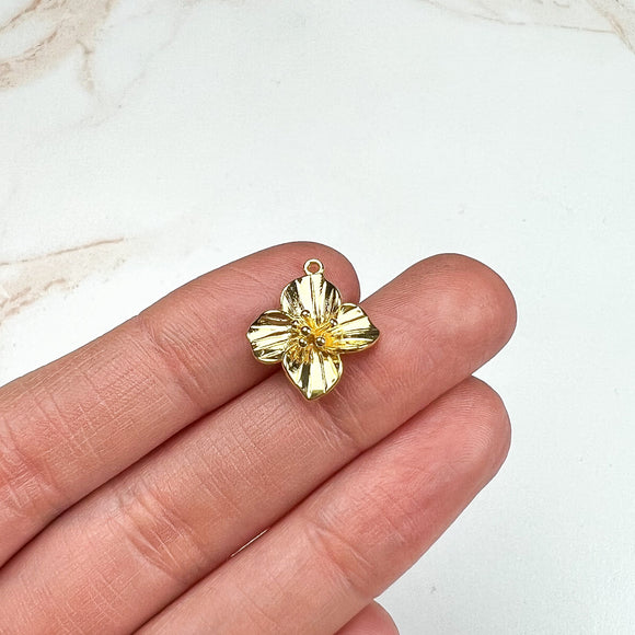 12mm 18K Gold Plated Flower Charms
