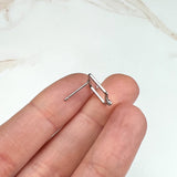 Platinum Plated Open Square Earring Posts