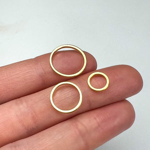 8mm - 30mm 24K Gold Plated Circle Charms