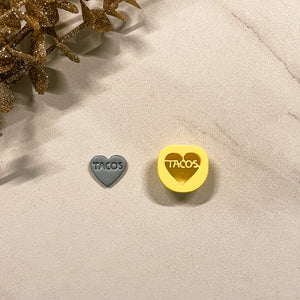 0.75 in, 1 in Tacos Conversation Heart Clay Cutter