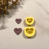 0.75 in, 1 in BFF Conversation Heart Clay Cutter