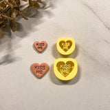 0.75 in, 1 in Kiss Me Conversation Heart Clay Cutter