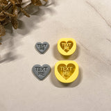 0.75 in, 1 in Text Me Conversation Heart Clay Cutter