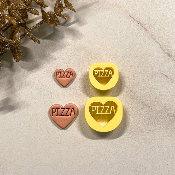 0.75 in, 1 in Pizza Conversation Heart Clay Cutter