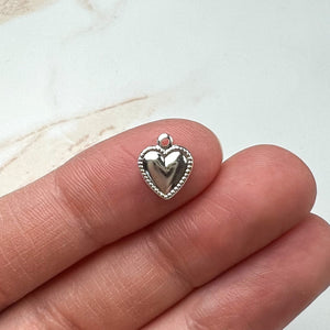 925 Sterling Silver Plated Heart Charms