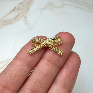 18K Gold Plated Lacey Bow Charms