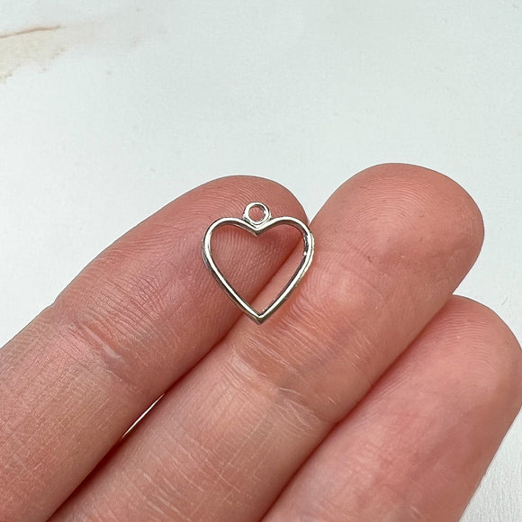 Platinum Plated Open Heart Charms