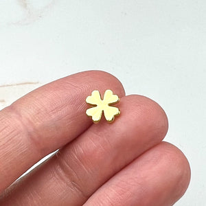 Gold Plated Clover Stud Earrings
