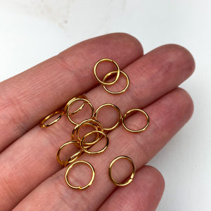 6mm, 8mm 18K Gold Plated Stainless Steel Jump Rings