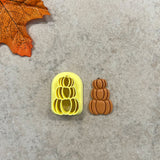 1 in, 1.25 in Embossed Stacked Pumpkins Clay Cutter Set