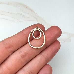 18K Gold Plated Organic Oval Charms