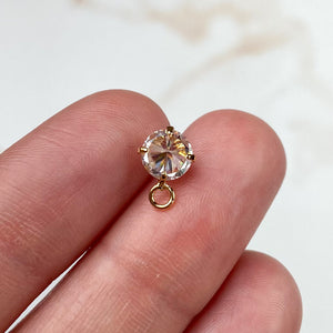 10 x 6.5mm 18K Gold Plated Cubic Zirconia Posts