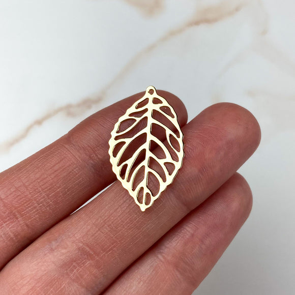 24K Gold Plated Leaf Charms