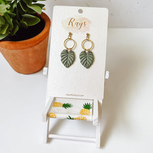 Philodendron Leaf Dangle Earrings