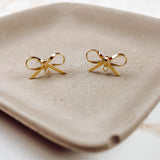 18k Gold Plated Ribbon Earring Posts