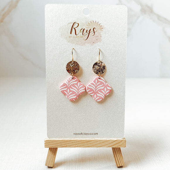 Pink Spring Floral Dangle Earrings