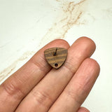 Walnut Wood/Stainless Steel Triangle Earring Posts