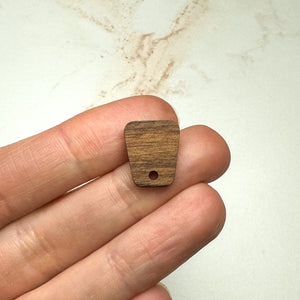 Walnut Wood/Stainless Steel Trapezoid Earring Posts