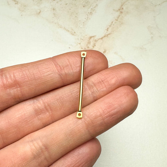 30mm 18K Gold Plated Bar Connector Charms