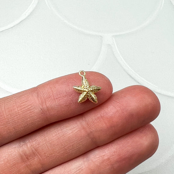 18K Gold Plated Starfish Charms