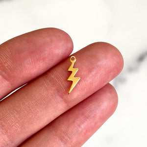 24K Gold Plated Mini Lightning Bolt Charms