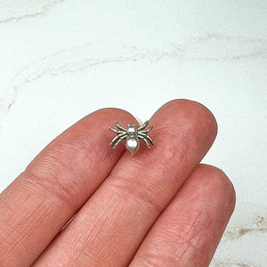 Silver Plated Spider Stud Earrings