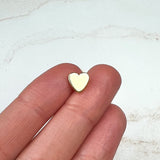 24K Gold Plated Solid Heart Stud Earrings