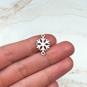 Stainless Steel Snowflake Connector Charms