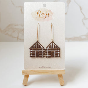 Log Cabin Dangle Earrings